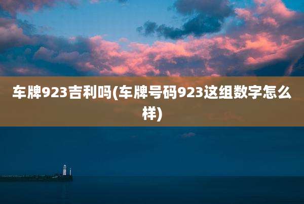 车牌923吉利吗(车牌号码923这组数字怎么样)