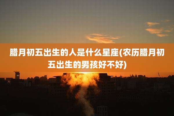 腊月初五出生的人是什么星座(农历腊月初五出生的男孩好不好)