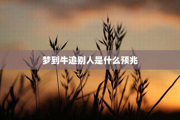 梦到牛追别人是什么预兆
