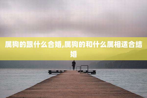 属狗的跟什么合婚,属狗的和什么属相适合结婚