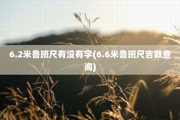 6.2米鲁班尺有没有字(6.6米鲁班尺吉数查询)