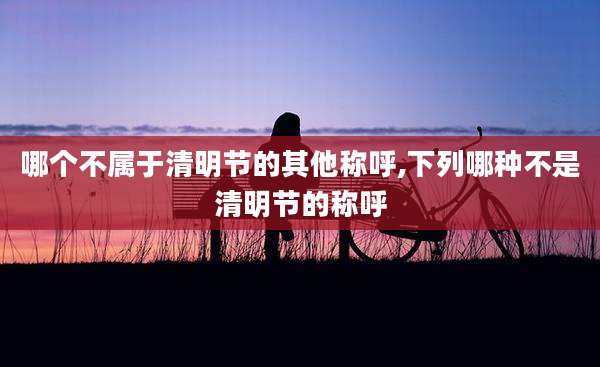 哪个不属于清明节的其他称呼,下列哪种不是清明节的称呼