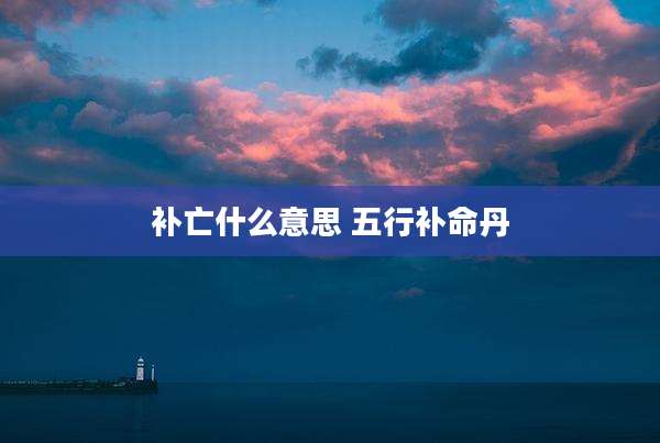 补亡什么意思 五行补命丹