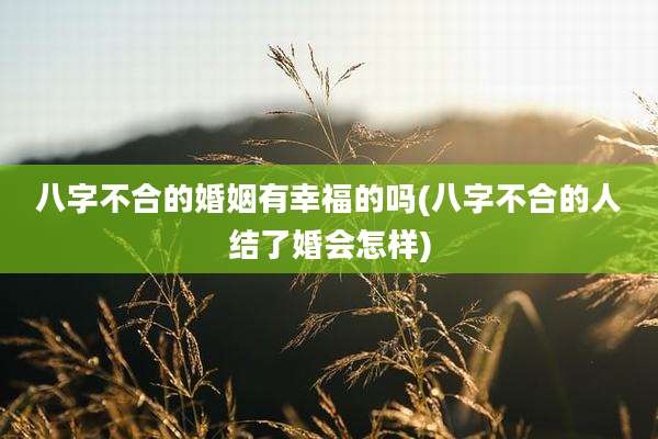 八字不合的婚姻有幸福的吗(八字不合的人结了婚会怎样)