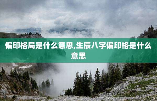 偏印格局是什么意思,生辰八字偏印格是什么意思