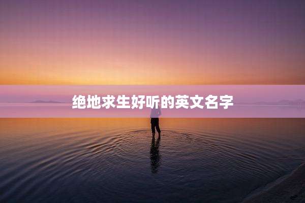 绝地求生好听的英文名字