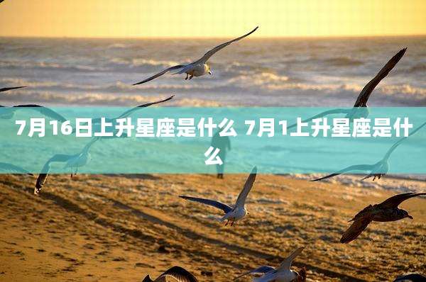 7月16日上升星座是什么 7月1上升星座是什么
