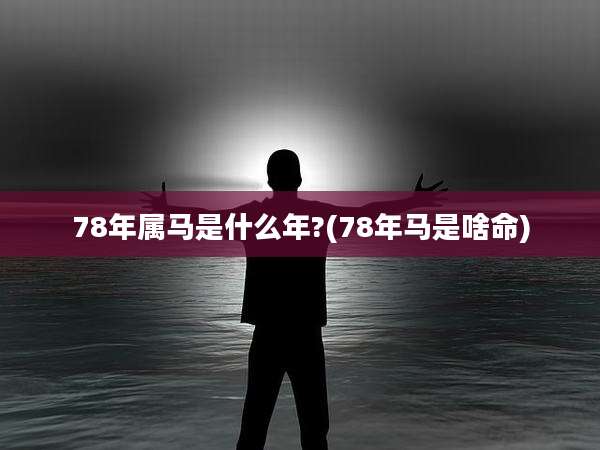 78年属马是什么年?(78年马是啥命)