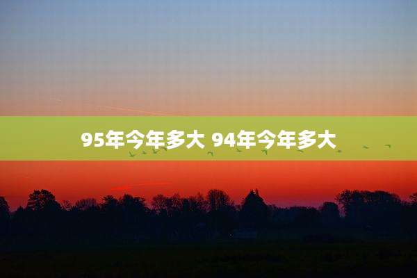 95年今年多大 94年今年多大