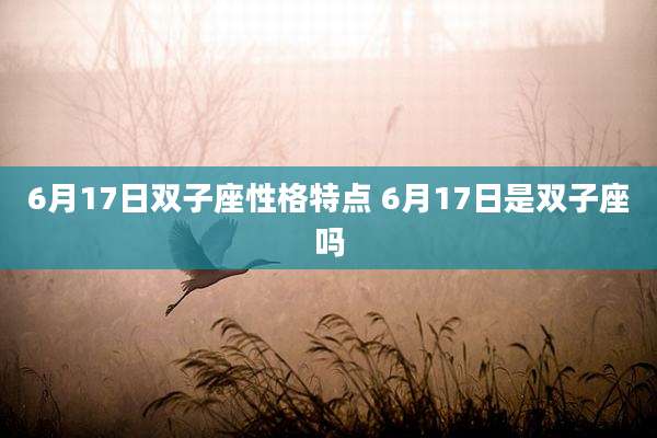 6月17日双子座性格特点 6月17日是双子座吗