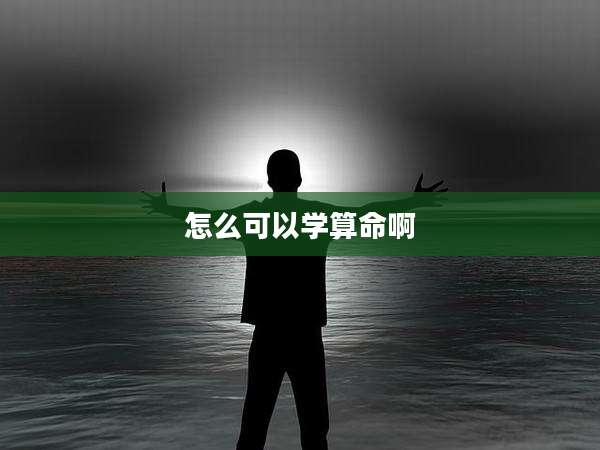 怎么可以学算命啊