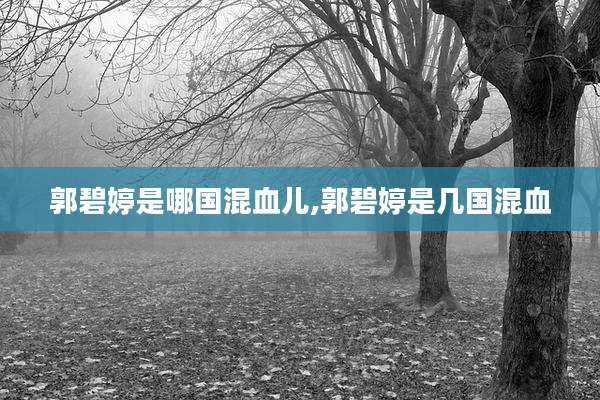 郭碧婷是哪国混血儿,郭碧婷是几国混血