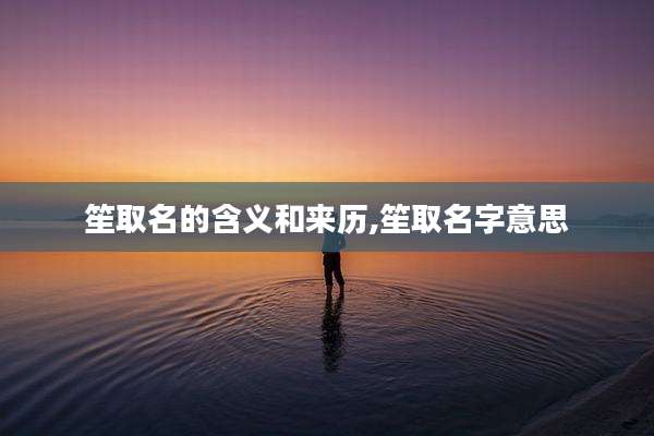 笙取名的含义和来历,笙取名字意思