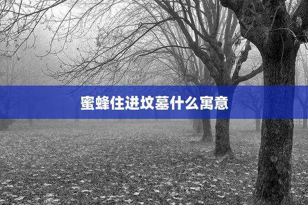 蜜蜂住进坟墓什么寓意