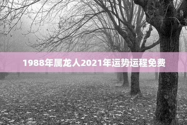1988年属龙人2021年运势运程免费