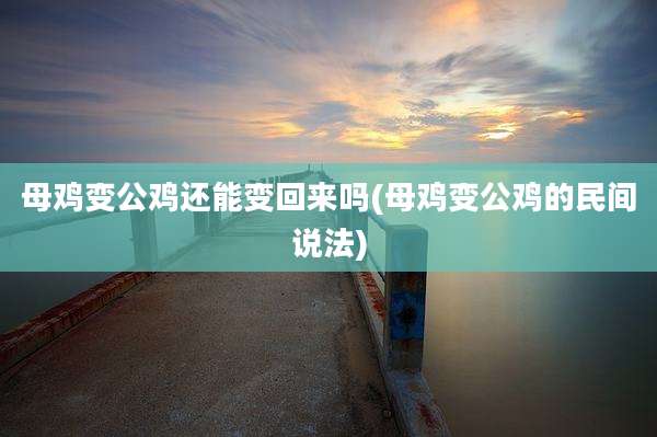 母鸡变公鸡还能变回来吗(母鸡变公鸡的民间说法)