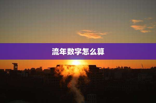 流年数字怎么算