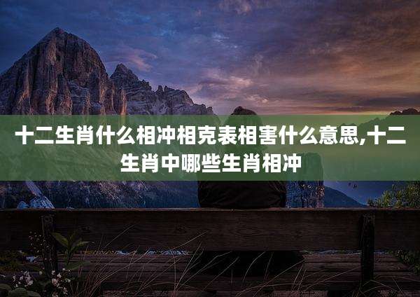 十二生肖什么相冲相克表相害什么意思,十二生肖中哪些生肖相冲