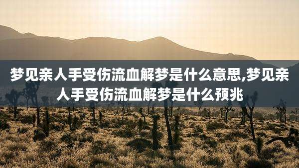 梦见亲人手受伤流血解梦是什么意思,梦见亲人手受伤流血解梦是什么预兆