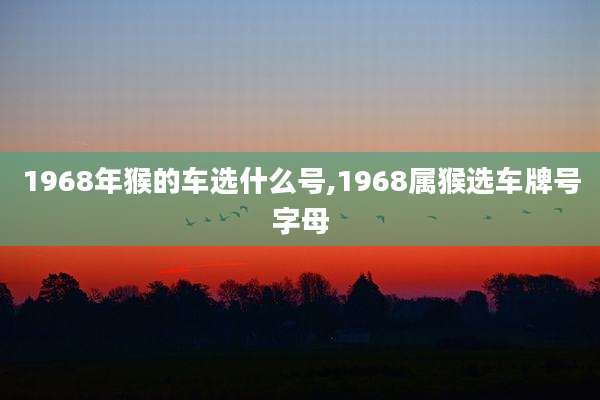 1968年猴的车选什么号,1968属猴选车牌号字母
