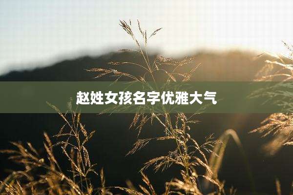 赵姓女孩名字优雅大气