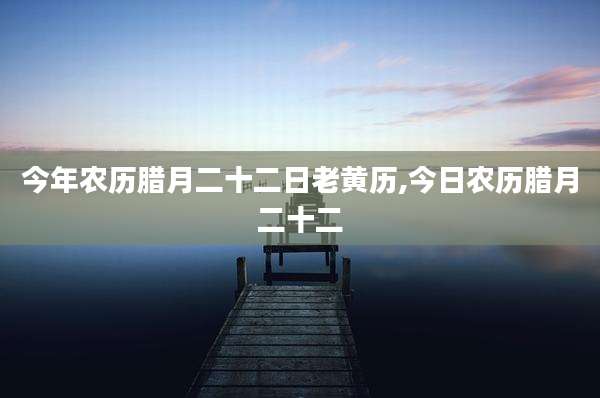 今年农历腊月二十二日老黄历,今日农历腊月二十二