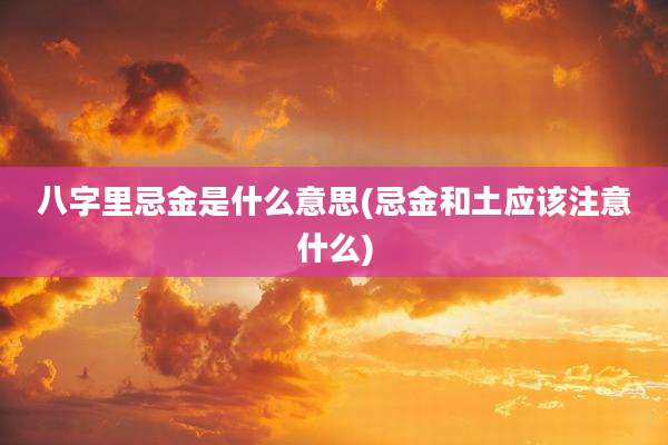 八字里忌金是什么意思(忌金和土应该注意什么)