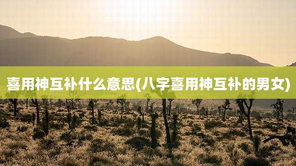 喜用神互补什么意思(八字喜用神互补的男女)