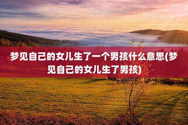 梦见自己的女儿生了一个男孩什么意思(梦见自己的女儿生了男孩)