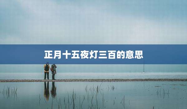 正月十五夜灯三百的意思