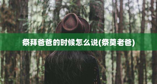 祭拜爸爸的时候怎么说(祭奠老爸)