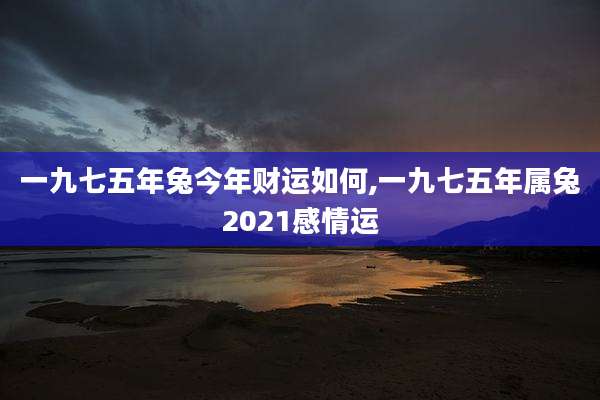 一九七五年兔今年财运如何,一九七五年属兔2021感情运
