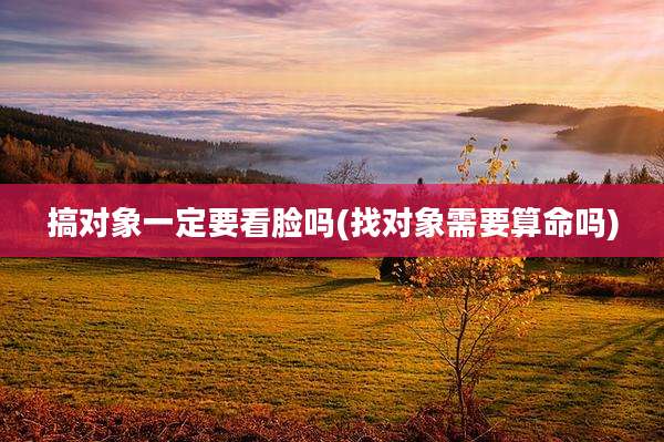 搞对象一定要看脸吗(找对象需要算命吗)