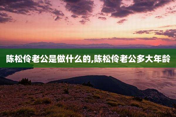 陈松伶老公是做什么的,陈松伶老公多大年龄