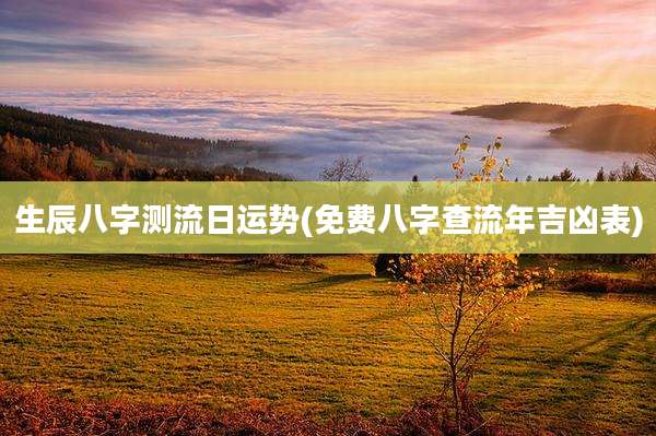 生辰八字测流日运势(免费八字查流年吉凶表)