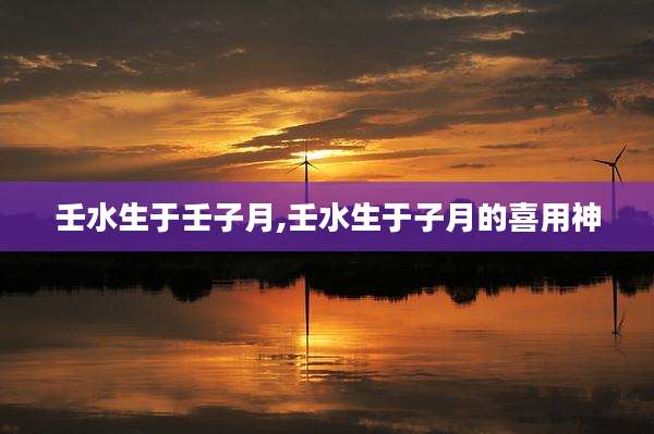 壬水生于壬子月,壬水生于子月的喜用神