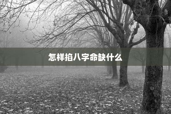 怎样掐八字命缺什么
