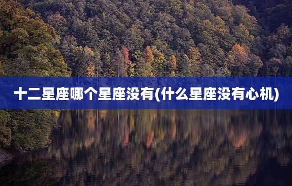十二星座哪个星座没有(什么星座没有心机)