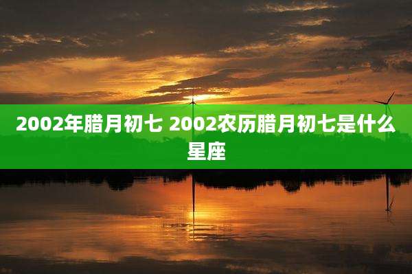 2002年腊月初七 2002农历腊月初七是什么星座