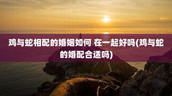 鸡与蛇相配的婚姻如何 在一起好吗(鸡与蛇的婚配合适吗)