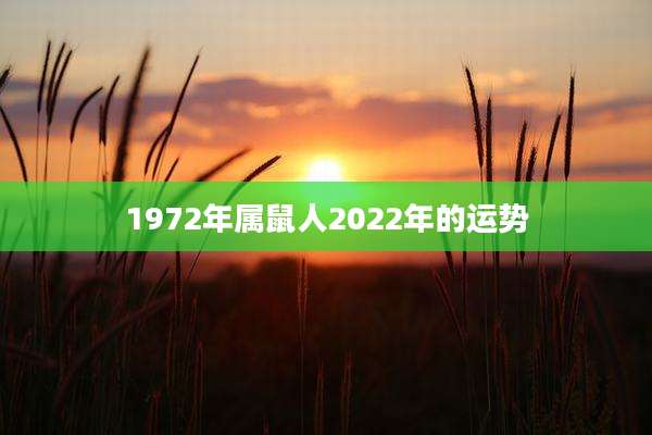 1972年属鼠人2022年的运势