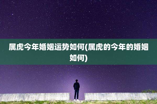 属虎今年婚姻运势如何(属虎的今年的婚姻如何)