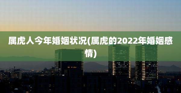 属虎人今年婚姻状况(属虎的2022年婚姻感情)
