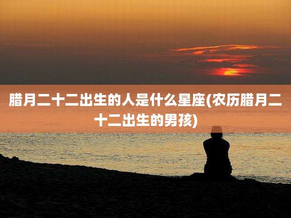 腊月二十二出生的人是什么星座(农历腊月二十二出生的男孩)