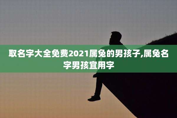 取名字大全免费2021属兔的男孩子,属兔名字男孩宜用字