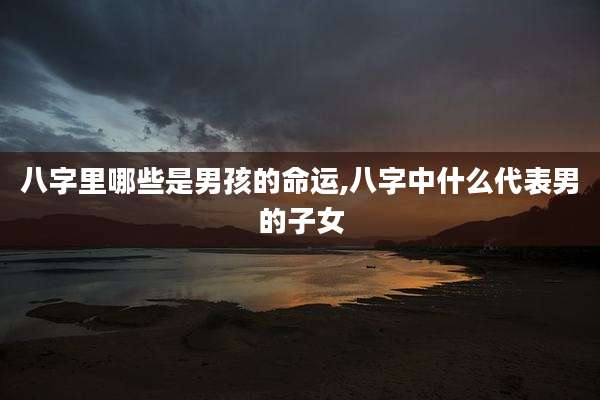 八字里哪些是男孩的命运,八字中什么代表男的子女