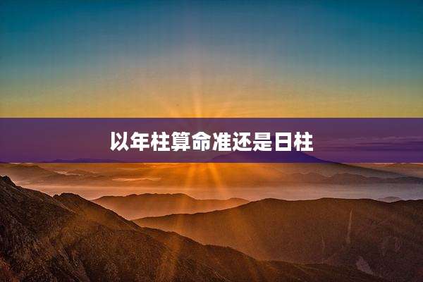 以年柱算命准还是日柱
