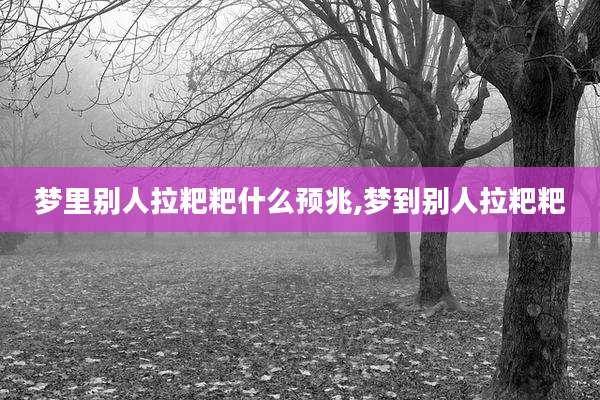 梦里别人拉粑粑什么预兆,梦到别人拉粑粑