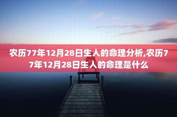 农历77年12月28日生人的命理分析,农历77年12月28日生人的命理是什么