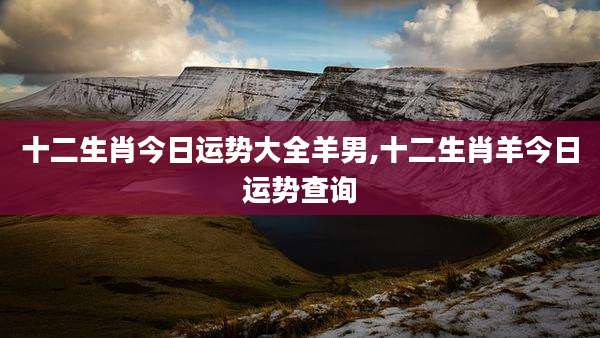 十二生肖今日运势大全羊男,十二生肖羊今日运势查询